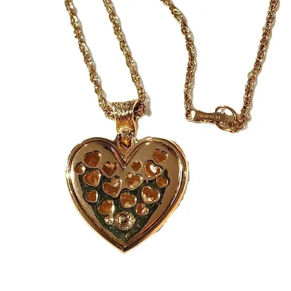 Swarovski Crystal Puffy Pave Heart Rope Necklace Retired - Picture 5 of 8